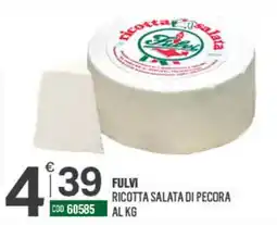 Tutto Risparmio Cash&Carry Fulvi ricotta salata di pecora offerta