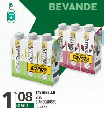 Tutto Risparmio Cash&Carry Tavernello vino bianco/rosso offerta