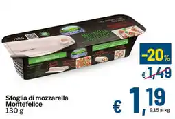 Qui Discount Sfoglia di mozzarella Montefelice offerta