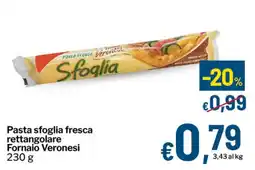 Qui Discount Pasta sfoglia fresca rettangolare Fornoio Veronesi offerta