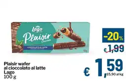 Qui Discount Plaisir wafer al cioccolato al latte Lago offerta