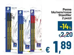 Qui Discount Penne blu/nere/rosse Staedtler offerta