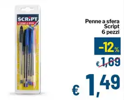 Qui Discount Penne a sfera Script offerta