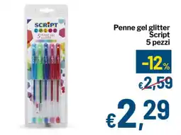 Qui Discount Penne gel glitter Script offerta