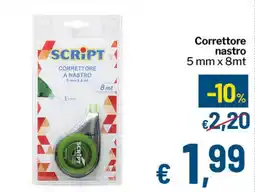 Qui Discount Correttore a nastro Script offerta