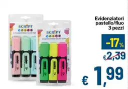 Qui Discount Script color evidenziatori pastello/fluo offerta