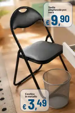 Qui Discount Sedia pieghevole pvc nera offerta
