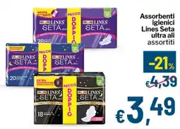 Qui Discount Assorbenti igienici Lines Seta ultra ali assortiti offerta