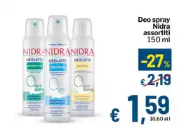 Qui Discount Deo spray Nidra assortiti offerta