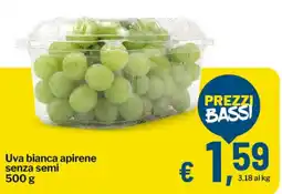 Qui Discount Uva bianca apirene senza semi offerta