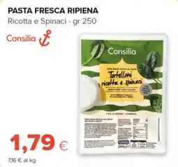 Oasi Consilia Pasta fresca ripiena Tortelloni ricotta e spinaci offerta
