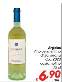 Pac Cash&Carry Argiolas Vino vermentino di Sardegna doc offerta