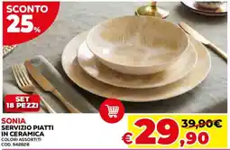 Conforama Sonia servizio piatti in ceramica offerta