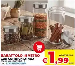 Conforama Barattolo in vetro con coperchio inox offerta