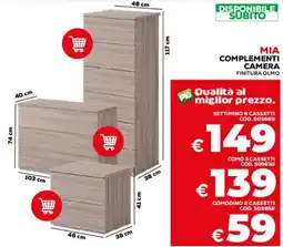 Conforama MIA Complementi Camera Finitura Olmo offerta