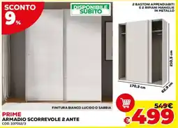Conforama Prime Armadio scorrevole 2 ante offerta