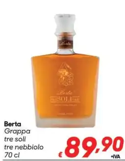 Pac Cash&Carry Berta Grappa tre soli tre nebbiolo offerta