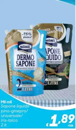 Pac Cash&Carry Mil mil Sapone liquido pino-ginepro/universale/iris-talco offerta