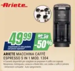 Leonardelli Ariete macchina caffè espresso 5 in 1 offerta