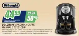Leonardelli DeLonghi macchina caffè manuale EC201CD.B offerta