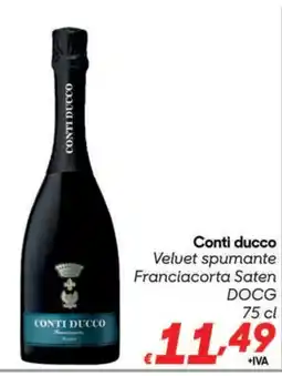 Pac Cash&Carry Conti ducco Velvet spumante Franciacorta Saten DOCG offerta