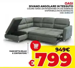 Conforama Divano angolare in tessuto Oasi offerta