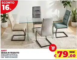 Conforama Amy sedia in tessuto offerta