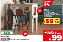 Conforama Ark2 sgabello in similpelle offerta