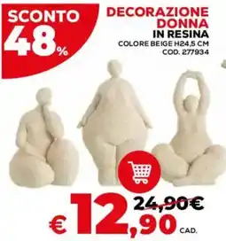Conforama Decorazione donna in resina offerta
