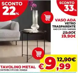 Conforama Vaso Ada Vetro Trasparente offerta