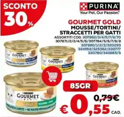 Conforama Gourmet Gold mousse/tortini/straccetti per gatti offerta
