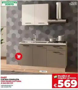 Conforama Fast cucina completa con piano cottura a gas 60 cm offerta