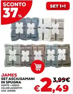 Conforama James set asciugamani in spugna offerta