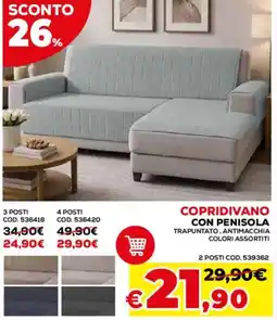 Conforama Copridivano con penisola offerta
