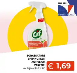 Mercatò Big Sgrassatore spray green active Cif offerta
