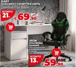 Conforama Iron poltrona gaming offerta