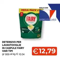 Mercatò Extra Detersivo per lavastoviglie in caspule Fairy vari tipi offerta