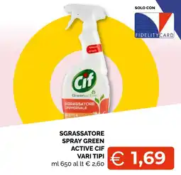 Mercatò Extra Sgrassatore spray green active Cif offerta