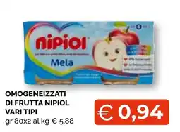 Mercatò Extra Omogeneizzati di frutta Nipiol offerta
