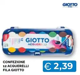 Mercatò Big 12 acquerelli fila giotto offerta