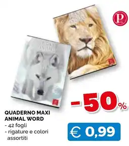 Mercatò Big Quaderno Maxi Animal Word offerta