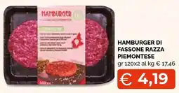 Mercatò Extra Hamburger di Fassone Razza Piemontese offerta