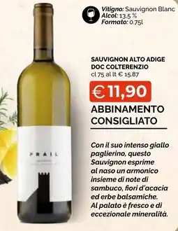 Mercatò Extra Sauvignon Alto Adige DOC Colterenzio offerta