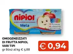 Mercatò Big Omogeneizzati di frutta Nipioli offerta