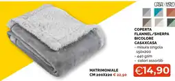 Mercatò Big Coperta flannel/sherpa bicolor casa offerta
