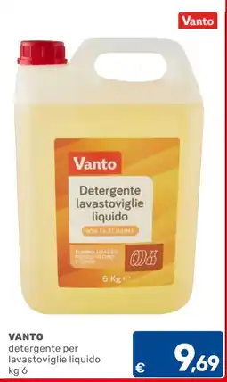 C+C Cash and Carry Vanto detergente per lavastoviglie liquido offerta