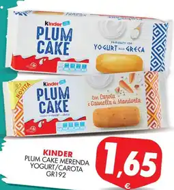 Mazzeo Supermercati Kinder Plum Cake Merenda offerta