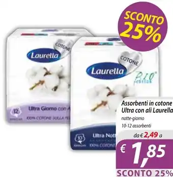 Assorbenti in cotone Ultra con ali Laurella