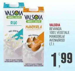 Marketpiù Valsòia bevanda mandorla/avena/riso offerta