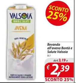 DiMeglio Bevanda all'avena Bontà e Salute Valsoia offerta